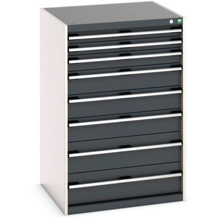 Cubio Drawer Cabinet, 8 Drawers, Anthracite Grey/Light Grey, 1200 x 800 x 750mm