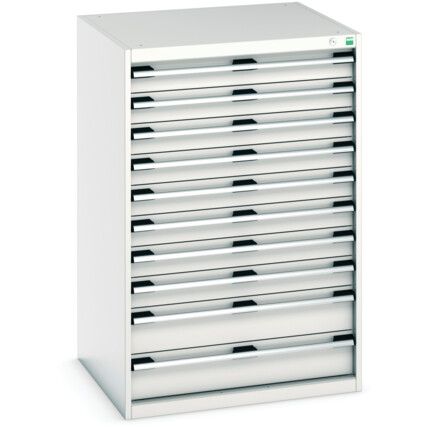 Cubio Drawer Cabinet, 10 Drawers, Light Grey, 1200 x 800 x 750mm