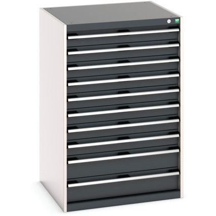 Cubio Drawer Cabinet, 10 Drawers, Anthracite Grey/Light Grey, 1200 x 800 x 750mm