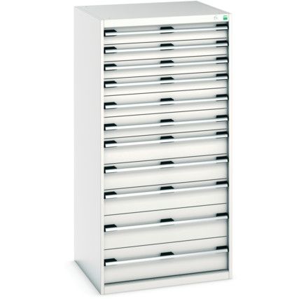 Cubio Drawer Cabinet, 11 Drawers, Light Grey, 1600 x 800 x 750mm