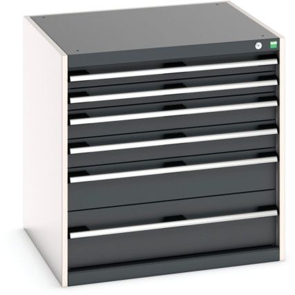 Cubio Drawer Cabinet, 6 Drawers, Anthracite Grey/Light Grey, 800 x 800 x 750mm