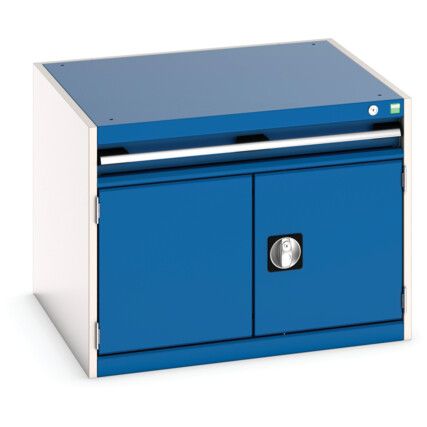 Cubio Drawer Cabinet, 1 Drawers, Blue/Light Grey, 600 x 800 x 750mm