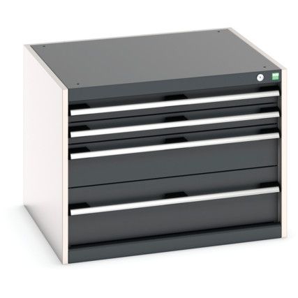 Cubio Drawer Cabinet, 4 Drawers, Anthracite Grey/Light Grey, 600 x 800 x 750mm