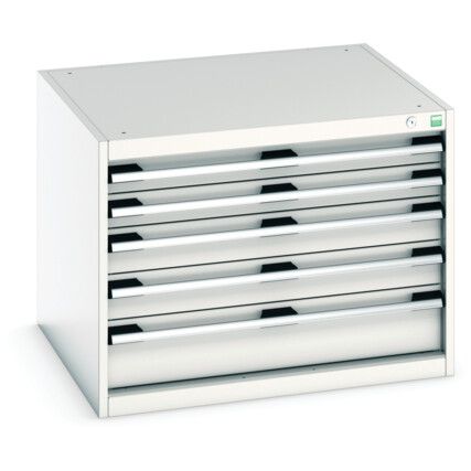 Cubio Drawer Cabinet, 5 Drawers, Anthracite Grey/Light Grey, 600 x 800 x 750mm