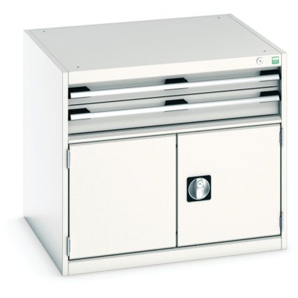 Cubio Drawer Cabinet, 2 Drawers, Light Grey, 700 x 800 x 750mm