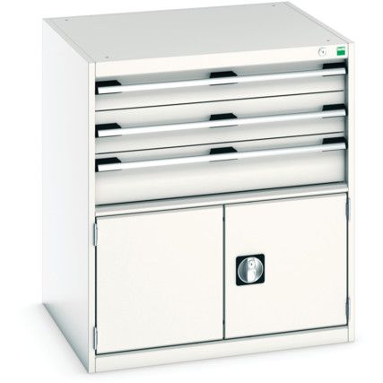 Cubio Drawer Cabinet, 2 Drawers, Light Grey, 800 x 800 x 750mm