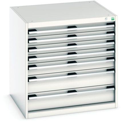 Cubio Drawer Cabinet, 7 Drawers, Light Grey, 800 x 800 x 750mm