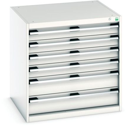 Cubio Drawer Cabinet, 6 Drawers, Light Grey, 800 x 800 x 750mm