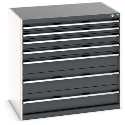 Cubio Drawer Cabinet, 7 Drawers, Anthracite Grey/Light Grey, 1000 x 1050 x 750mm