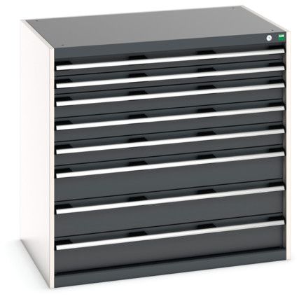 Cubio Drawer Cabinet, 8 Drawers, Anthracite Grey/Light Grey, 1000 x 1050 x 750mm