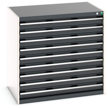 Cubio Drawer Cabinet, 9 Drawers, Anthracite Grey/Light Grey, 1000 x 1050 x 750mm