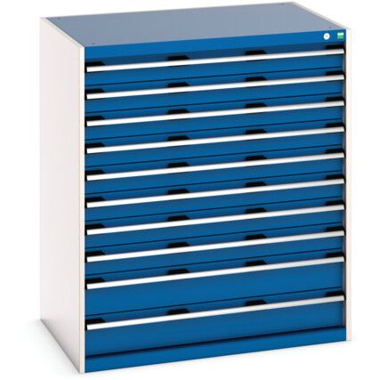 Cubio Drawer Cabinet, 10 Drawers, Blue/Light Grey, 1200 x 1050 x 750mm