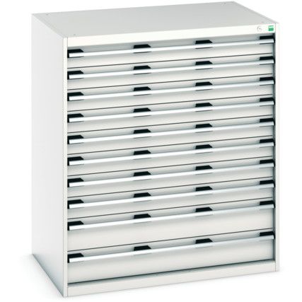 Cubio Drawer Cabinet, 10 Drawers, Light Grey, 1200 x 1050 x 750mm