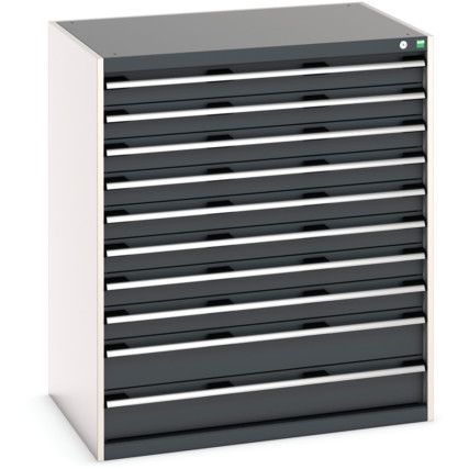 Cubio Drawer Cabinet, 10 Drawers, Anthracite Grey/Light Grey, 1200 x 1050 x 750mm