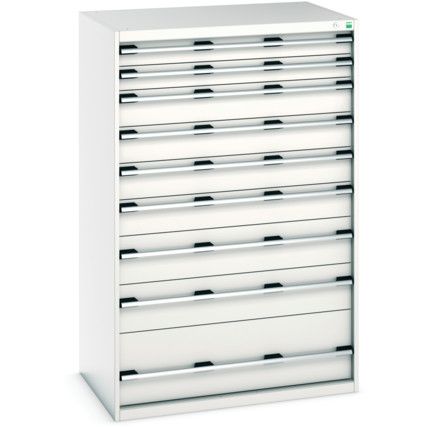 Cubio Drawer Cabinet, 9 Drawers, Light Grey, 1600 x 1050 x 750mm