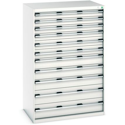 Cubio Drawer Cabinet, 11 Drawers, Light Grey, 1600 x 1050 x 750mm