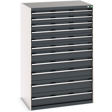 Cubio Drawer Cabinet, 11 Drawers, Anthracite Grey/Light Grey, 1600 x 1050 x 750mm