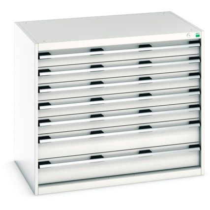 Cubio Drawer Cabinet, 7 Drawers, Light Grey, 900 x 1050 x 750mm