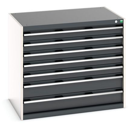 Cubio Drawer Cabinet, 7 Drawers, Anthracite Grey/Light Grey, 900 x 1050 x 750mm