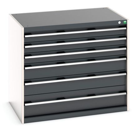 Cubio Drawer Cabinet, 6 Drawers, Anthracite Grey/Light Grey, 900 x 1050 x 750mm