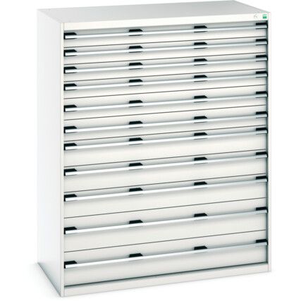 Cubio Drawer Cabinet, 11 Drawers, Light Grey, 1600 x 1300 x 750mm