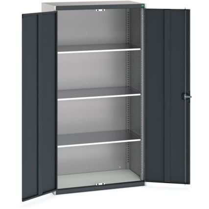 CUBIO STANDARD DUTY CUPBOARD 1050x525x2000 LIGHT/ANTH GREY