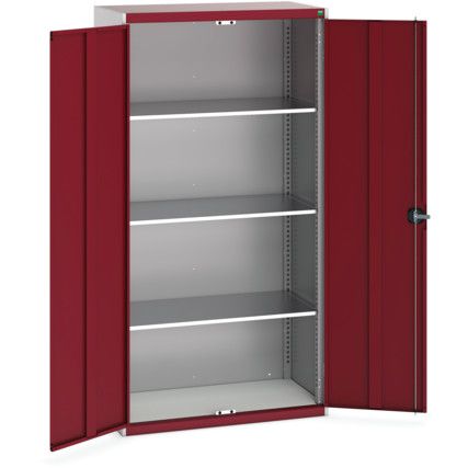 CUBIO STANDARD DUTY CUPBOARD 800x325x1000 LIGHT GREY/RED