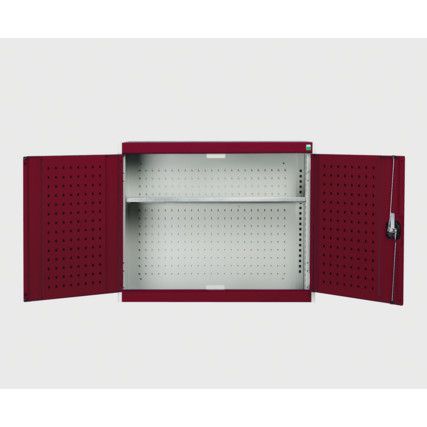 Cubio Wall Cabinet, 2 Doors,Grey/Red, 1000 x 1050 x 300mm