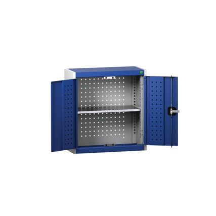 Cubio Wall Cabinet, 2 Doors,Blue/Grey, 700 x 650 x 325mm