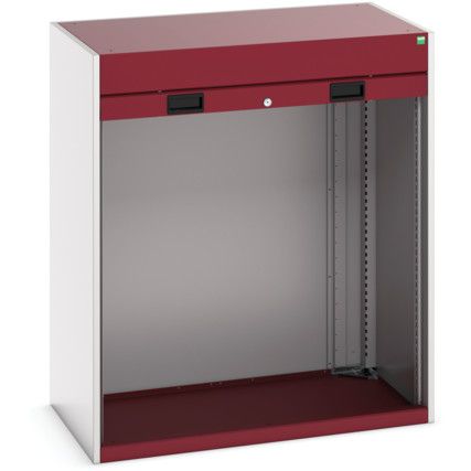 CUBIO SMLF-10612 CUPBOARD HOUSING WITH SHUTTER DOOR-LIGHT GREY/RED