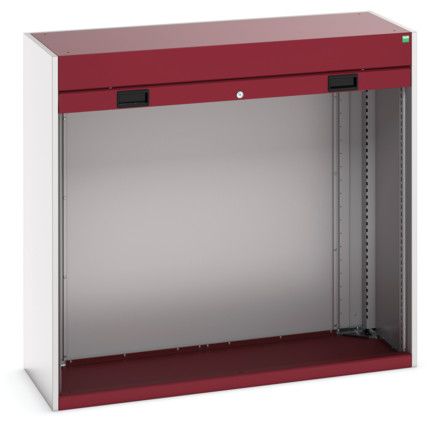 CUBIO SMLF-10612 CUPBOARD HOUSING WITH SHUTTER DOOR-LIGHT GREY/RED