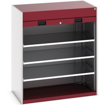 Cubio Storage Cabinet, 2 Roller Shutter Doors, Red, 1200 x 1300 x 1300mm