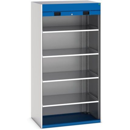 Cubio Storage Cabinet, 2 Roller Shutter Doors, Blue, 2000 x 1300 x 1300mm