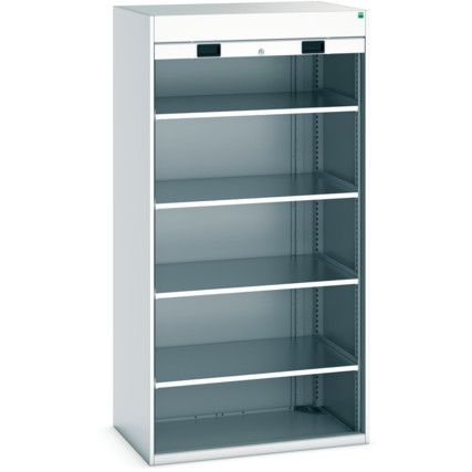 Cubio Storage Cabinet, 2 Roller Shutter Doors, Light Grey, 2000 x 1300 x 1300mm