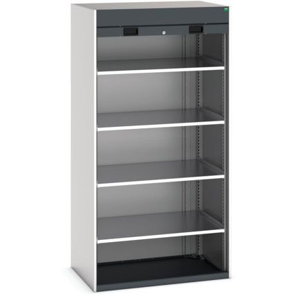 Cubio Storage Cabinet, 2 Roller Shutter Doors, Anthracite Grey, 2000 x 1300 x 1300mm