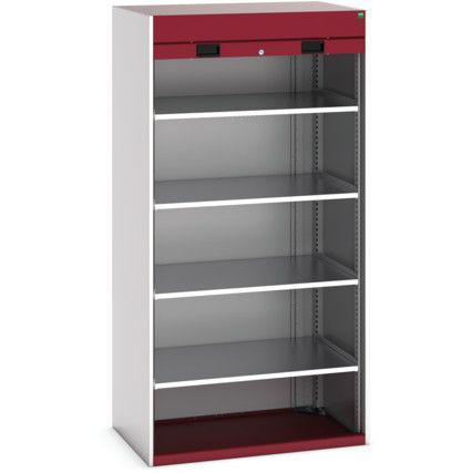 Cubio Storage Cabinet, 2 Roller Shutter Doors, Red, 2000 x 1300 x 1300mm