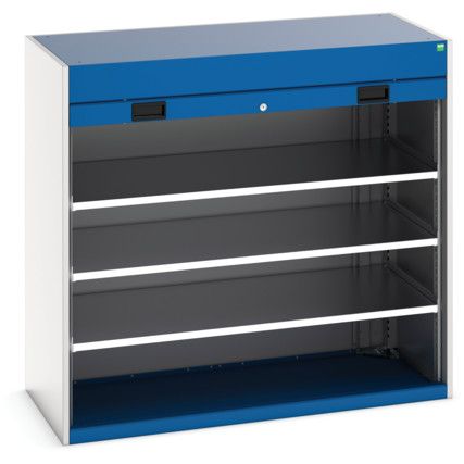 Cubio Storage Cabinet, 2 Roller Shutter Doors, Blue, 1200 x 1300 x 1300mm