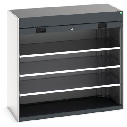 Cubio Storage Cabinet, 2 Roller Shutter Doors, Anthracite Grey, 1200 x 1300 x 1300mm