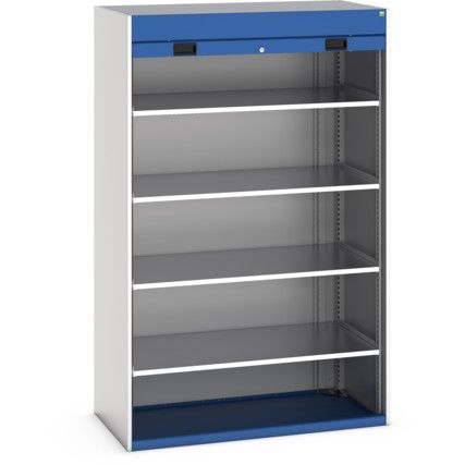 Cubio Storage Cabinet, 2 Roller Shutter Doors, Blue, 2000 x 1300 x 1300mm