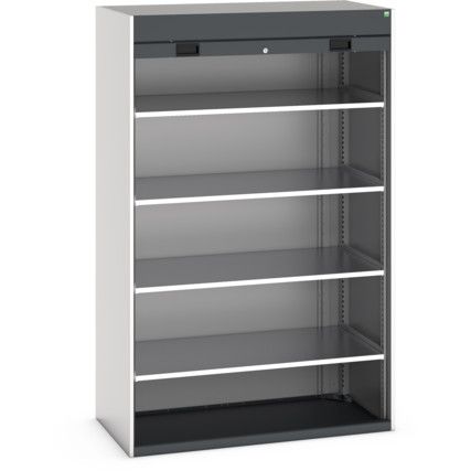 Cubio Storage Cabinet, 2 Roller Shutter Doors, Anthracite Grey, 2000 x 1300 x 1300mm