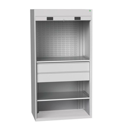 Cubio Storage Cabinet, 2 Doors, Light Grey, 2000 x 1300 x 1300mm