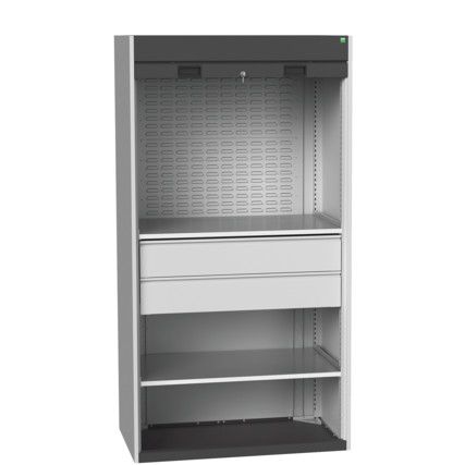 Cubio Storage Cabinet, 2 Doors, Anthracite Grey, 2000 x 1300 x 1300mm