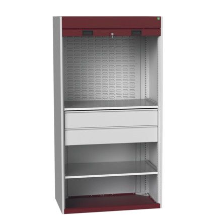 Cubio Storage Cabinet, 2 Doors, Red, 2000 x 1300 x 1300mm