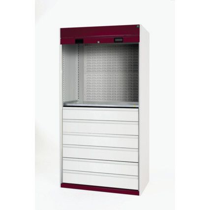 Cubio Storage Cabinet, 2 Doors, Red, 2000 x 1300 x 1300mm