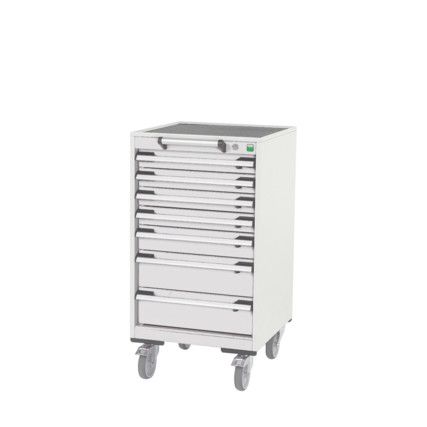 Cubio Mobile Storage Cabinet, 5 Drawers, Light Grey, 980 x 525 x 525mm