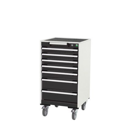 Cubio Mobile Storage Cabinet, 5 Drawers, Light Grey, 980 x 525 x 525mm