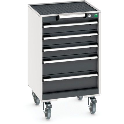 Cubio Mobile Storage Cabinet, 4 Drawers, Light Grey, 780 x 525 x 525mm