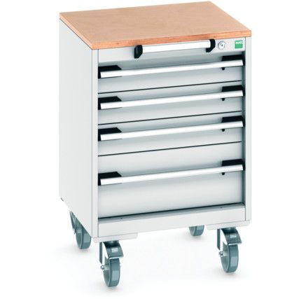 CUBIO MOBILE DRAWER CABINET 525x525x790 W/ 4 DRAWERS MPX WORKTOP