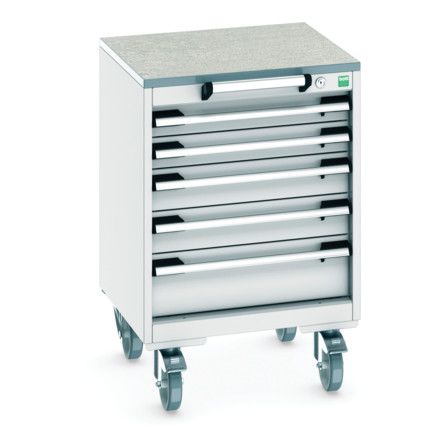 CUBIO MOBILE DRAWER CABINET 525x525x790 W/ 5 DRAWERS LINO WORKTOP