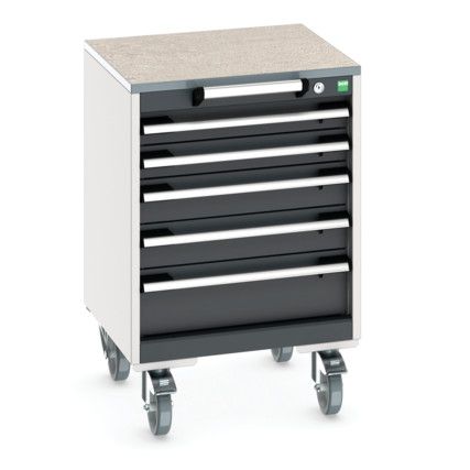 CUBIO MOBILE DRAWER CABINET 525x525x790 W/ 5 DRAWERS LINO WORKTOP